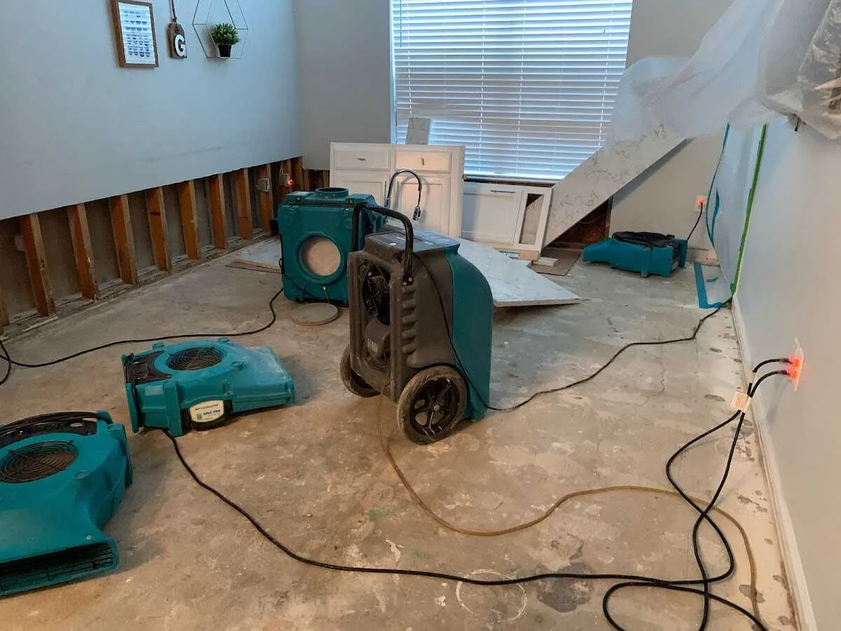 Dehumidifier in flood-cut room for Water Extraction & Removal in Antioch